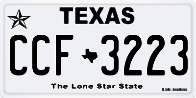 TX license plate CCF3223