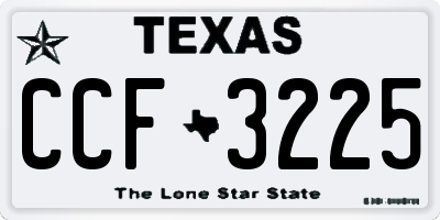 TX license plate CCF3225