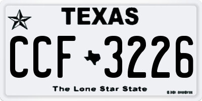 TX license plate CCF3226