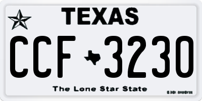 TX license plate CCF3230