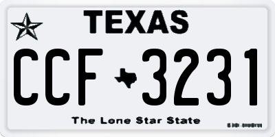 TX license plate CCF3231