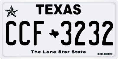 TX license plate CCF3232