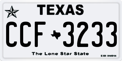 TX license plate CCF3233