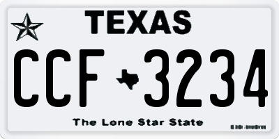 TX license plate CCF3234