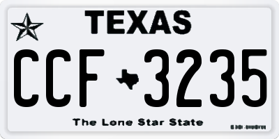 TX license plate CCF3235