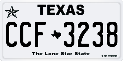 TX license plate CCF3238
