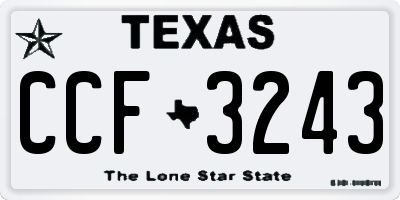 TX license plate CCF3243