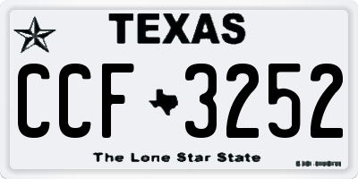 TX license plate CCF3252
