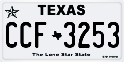 TX license plate CCF3253