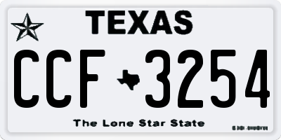 TX license plate CCF3254