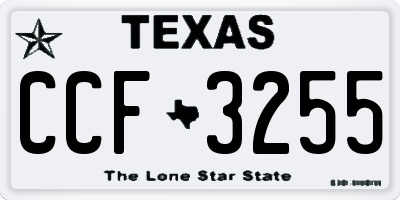 TX license plate CCF3255
