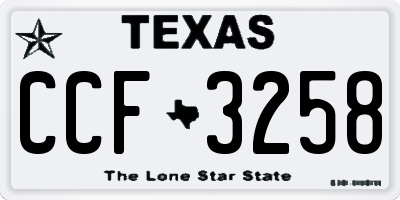 TX license plate CCF3258