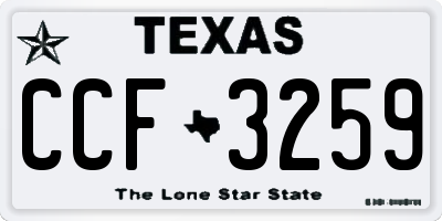 TX license plate CCF3259