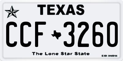 TX license plate CCF3260