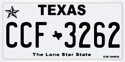 TX license plate CCF3262