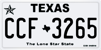 TX license plate CCF3265