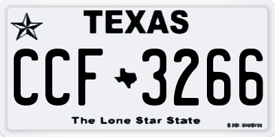 TX license plate CCF3266