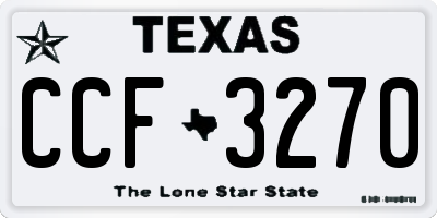 TX license plate CCF3270