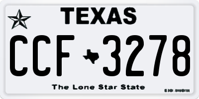 TX license plate CCF3278