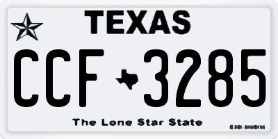 TX license plate CCF3285