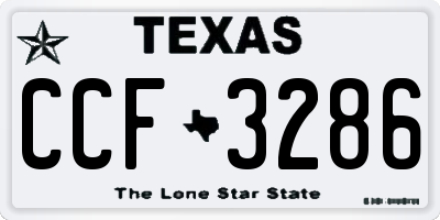 TX license plate CCF3286