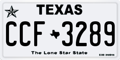 TX license plate CCF3289