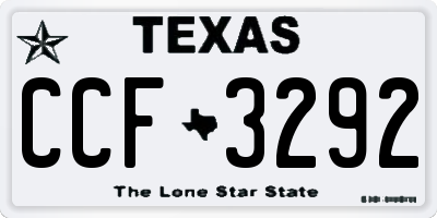 TX license plate CCF3292