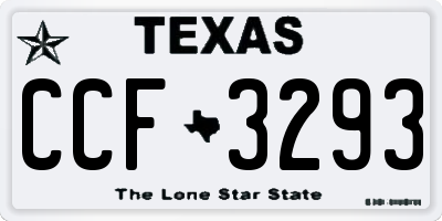TX license plate CCF3293