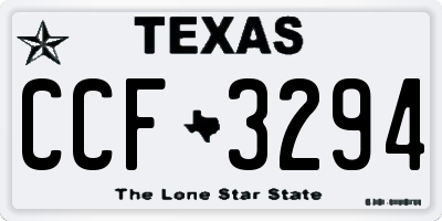 TX license plate CCF3294