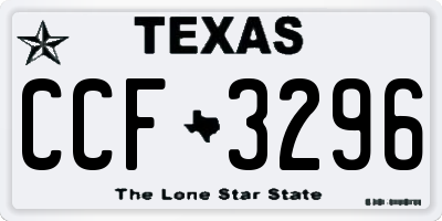TX license plate CCF3296