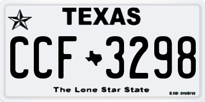 TX license plate CCF3298