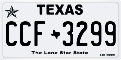 TX license plate CCF3299