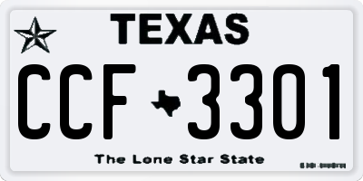TX license plate CCF3301