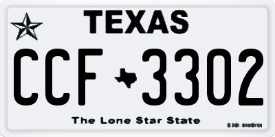 TX license plate CCF3302