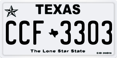 TX license plate CCF3303