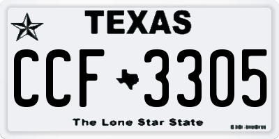 TX license plate CCF3305