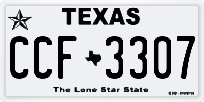 TX license plate CCF3307