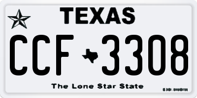TX license plate CCF3308
