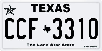 TX license plate CCF3310