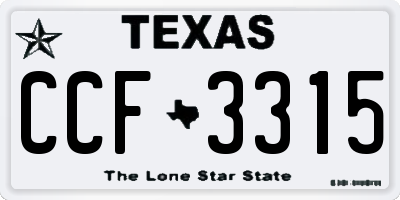 TX license plate CCF3315