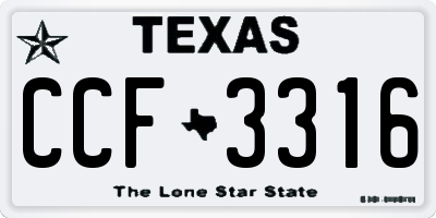 TX license plate CCF3316