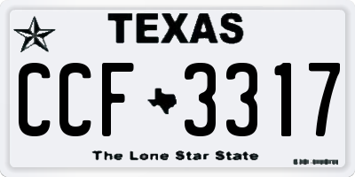 TX license plate CCF3317
