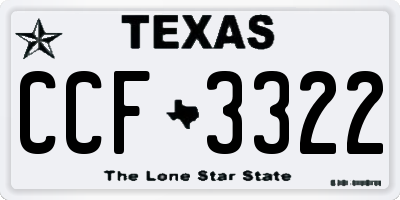 TX license plate CCF3322