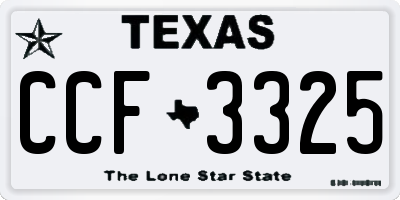 TX license plate CCF3325