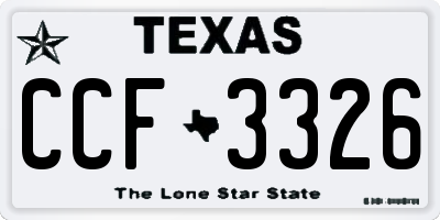 TX license plate CCF3326