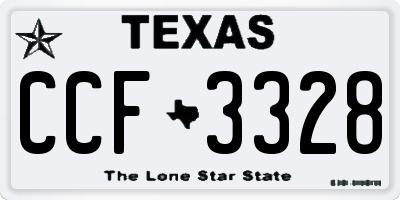 TX license plate CCF3328