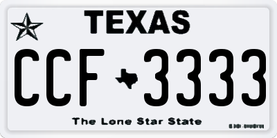 TX license plate CCF3333