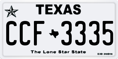 TX license plate CCF3335