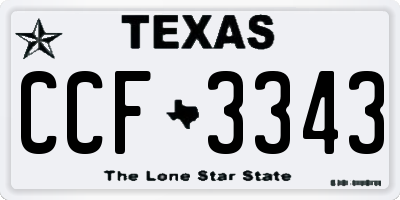 TX license plate CCF3343