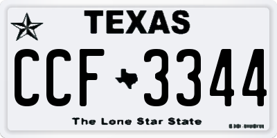 TX license plate CCF3344